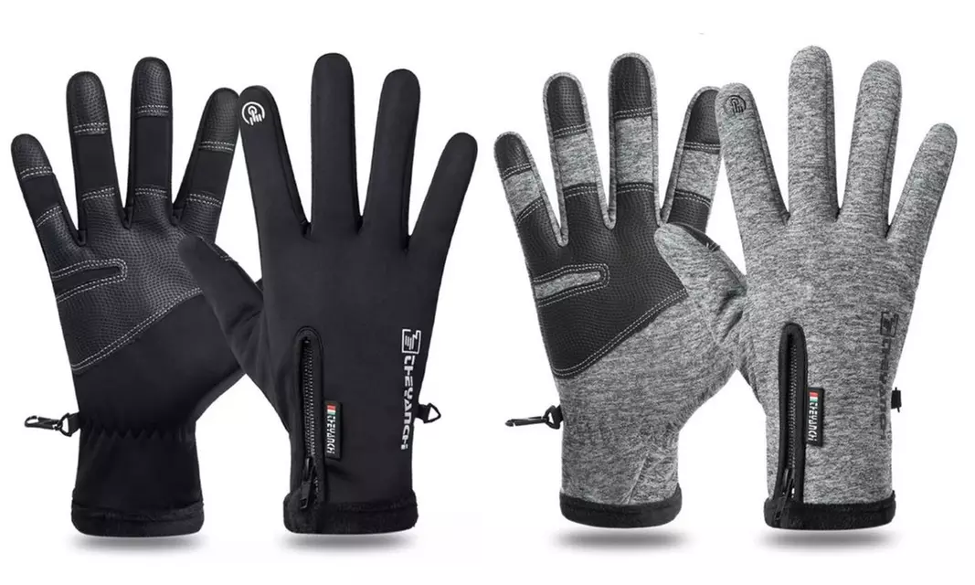 2 Pairs Winter Gloves for Men Touch Screen Gloves Cold Weather Warm Gloves