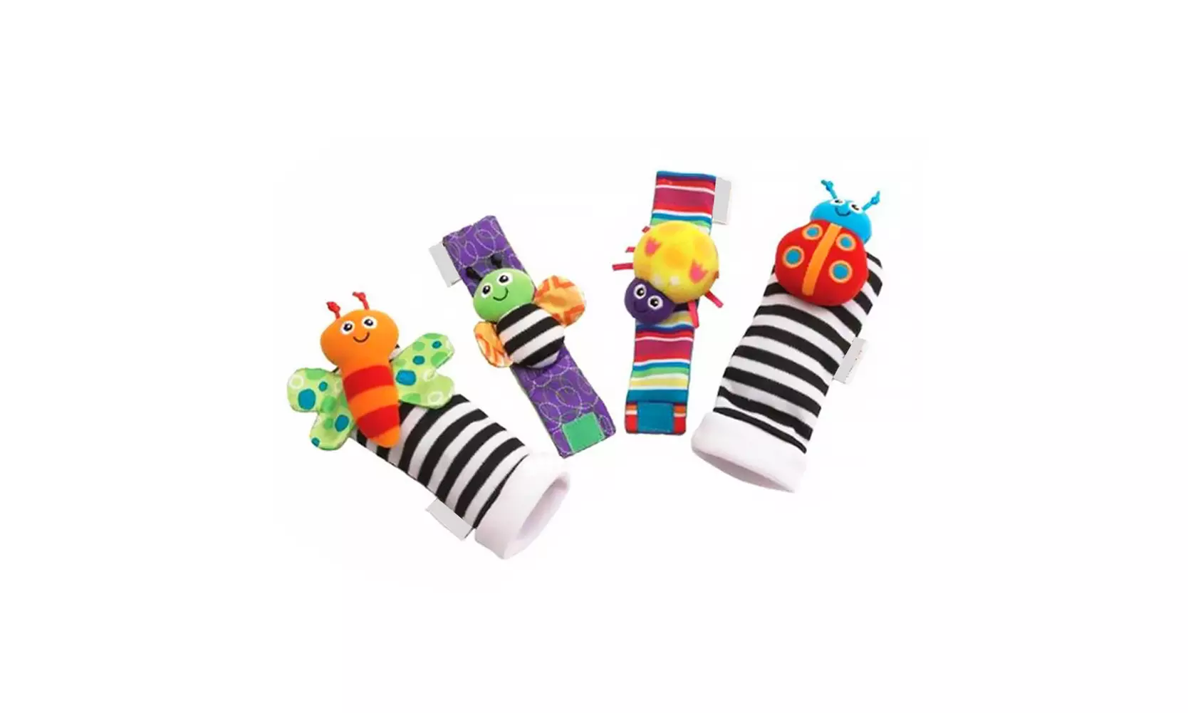 4Pcs/Set Cute Animal Soft Baby Socks Toys Wrist Rattles - Second Medium