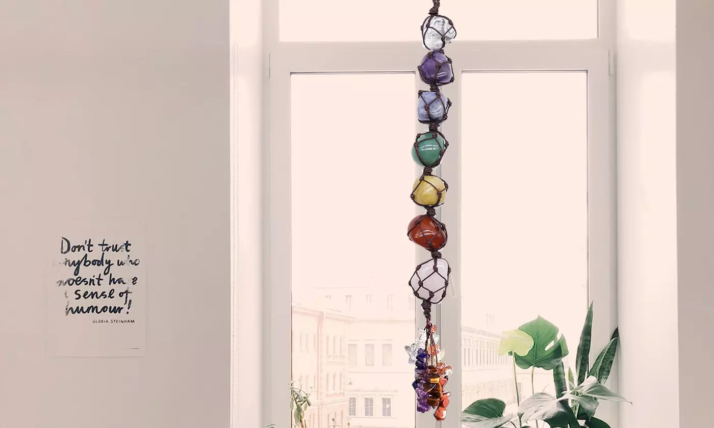7 Chakra Natural Crystal Gemstone Tassel Hanging Stones Ornaments Car Home Decor