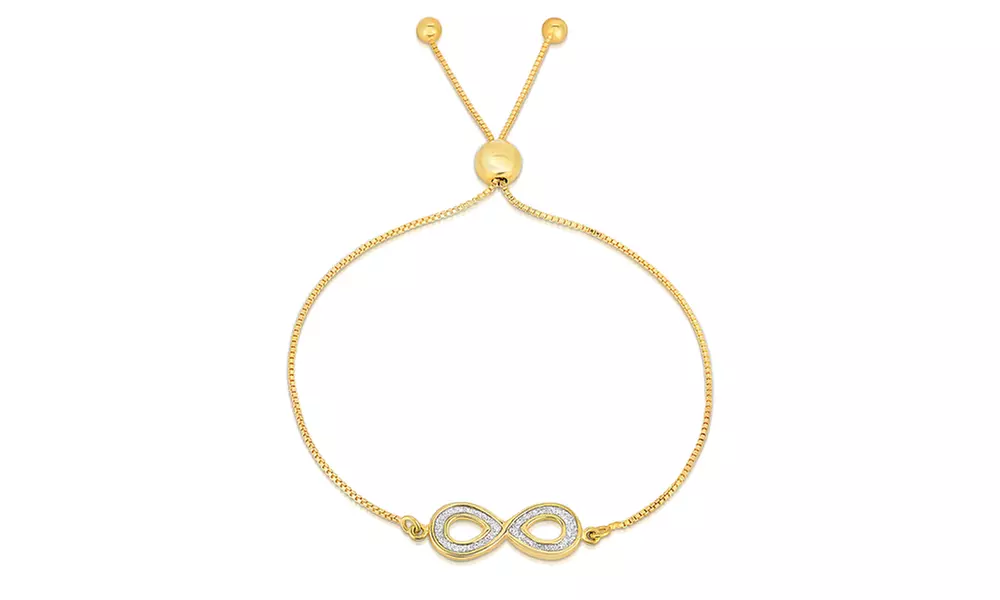 Italian Made Sterling Silver 9" Adjustable  Infinity Bracelet