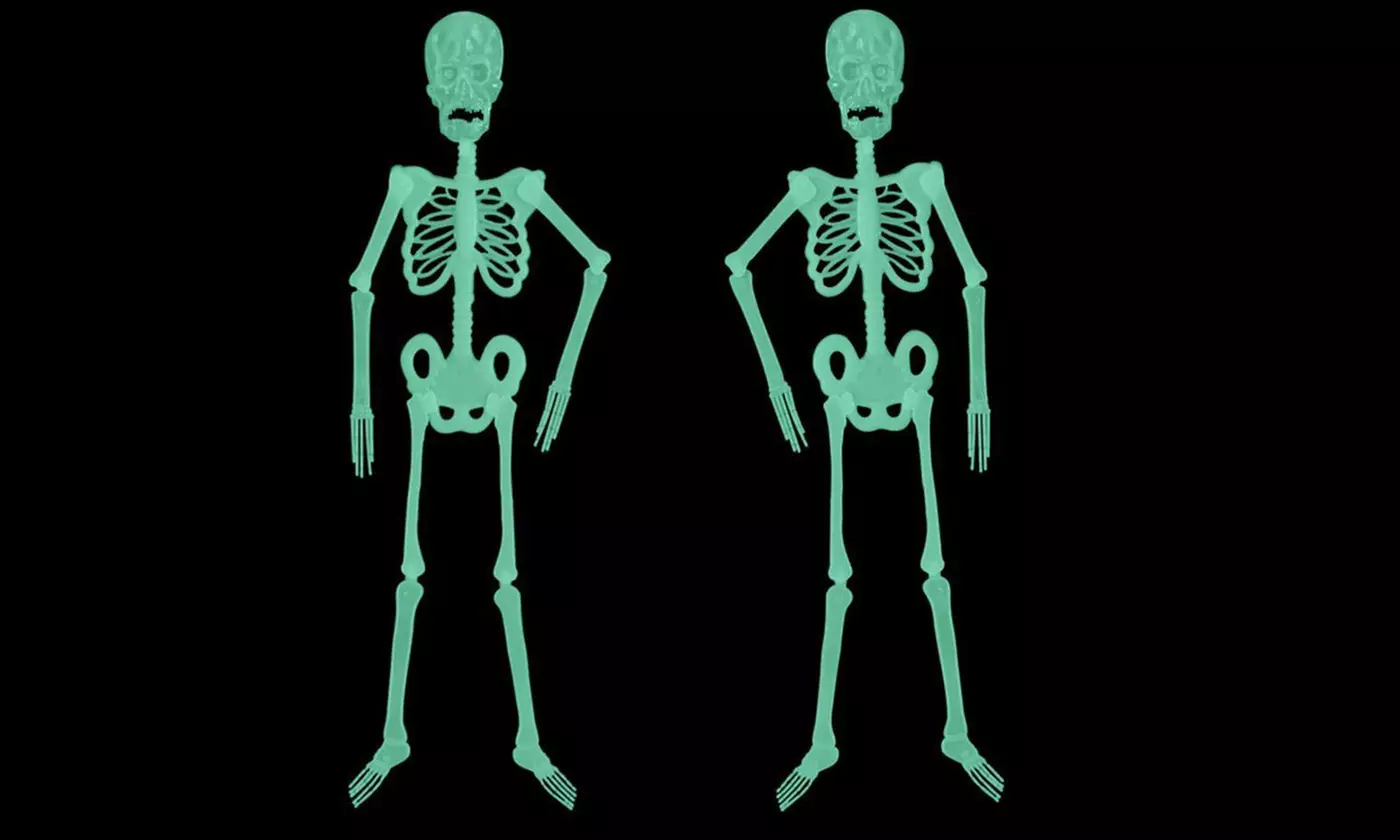 5ft Halloween Luminous Skeleton Full Body Glow-in-Dark Skeleton Hanging Decor