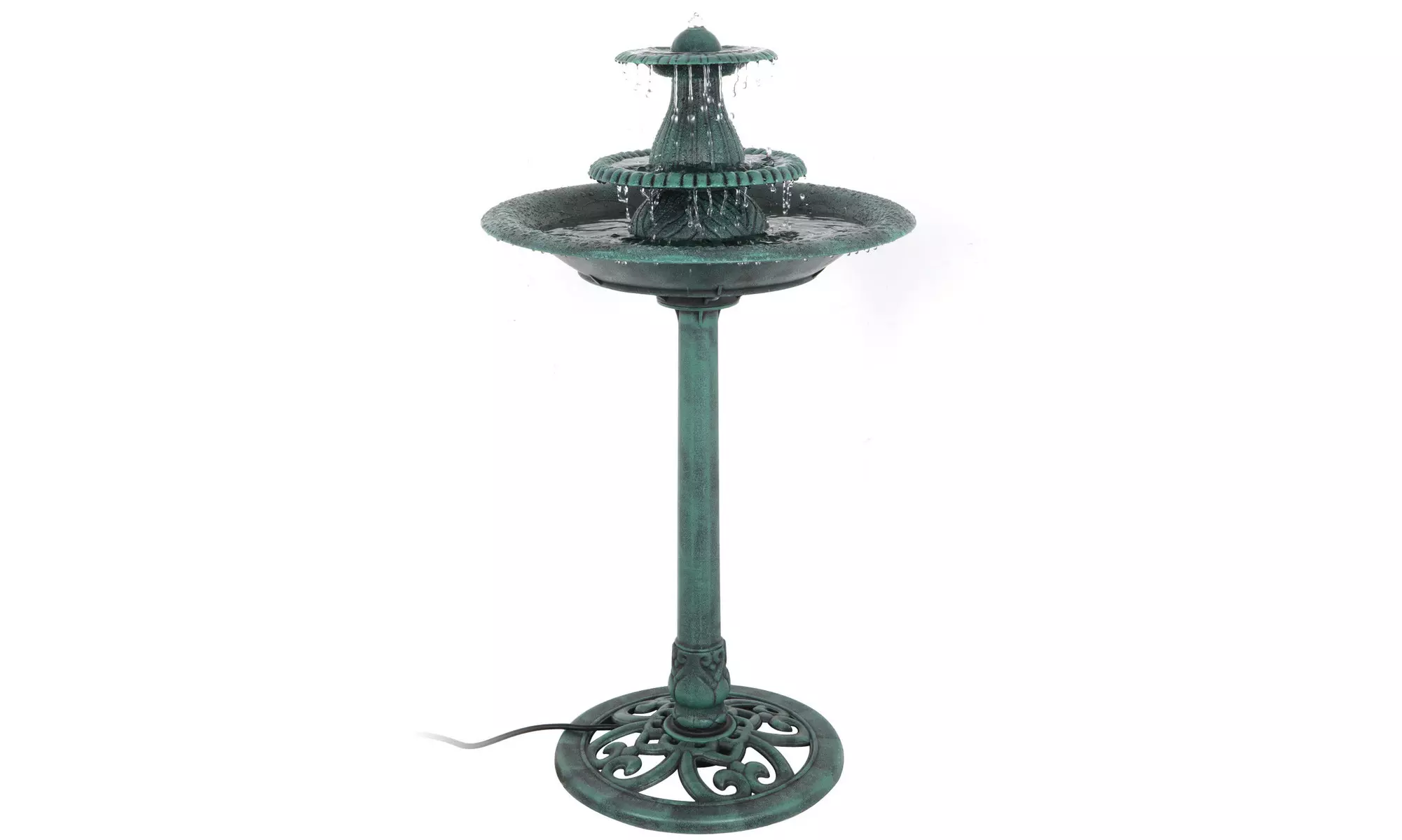 3 Tier Pedestal Fountain Bird Bath W/ Pump Water Patio Decor Garden Outdoor - Second Medium