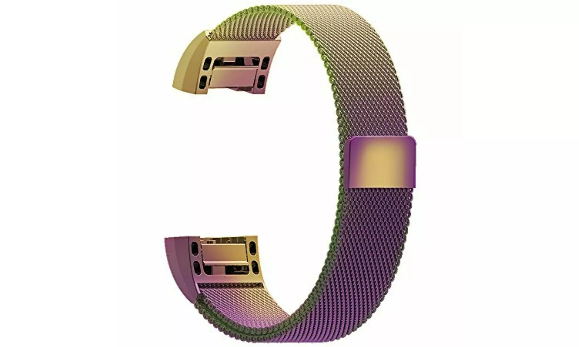 For Fitbit Charge 2 Milanese Magnetic Steel Metal Rainbow Band Strap - Second Medium