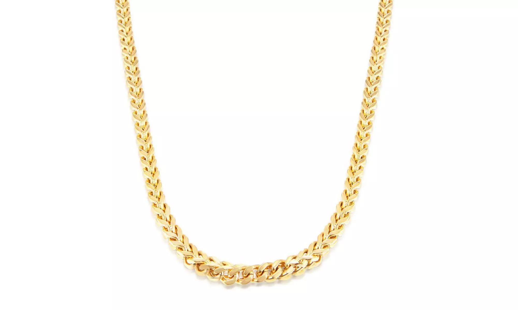 14kt Yellow Gold Solid 4.0 mm Diamond Cut Square Franco Chain with Lobster Clasp - Primary Image