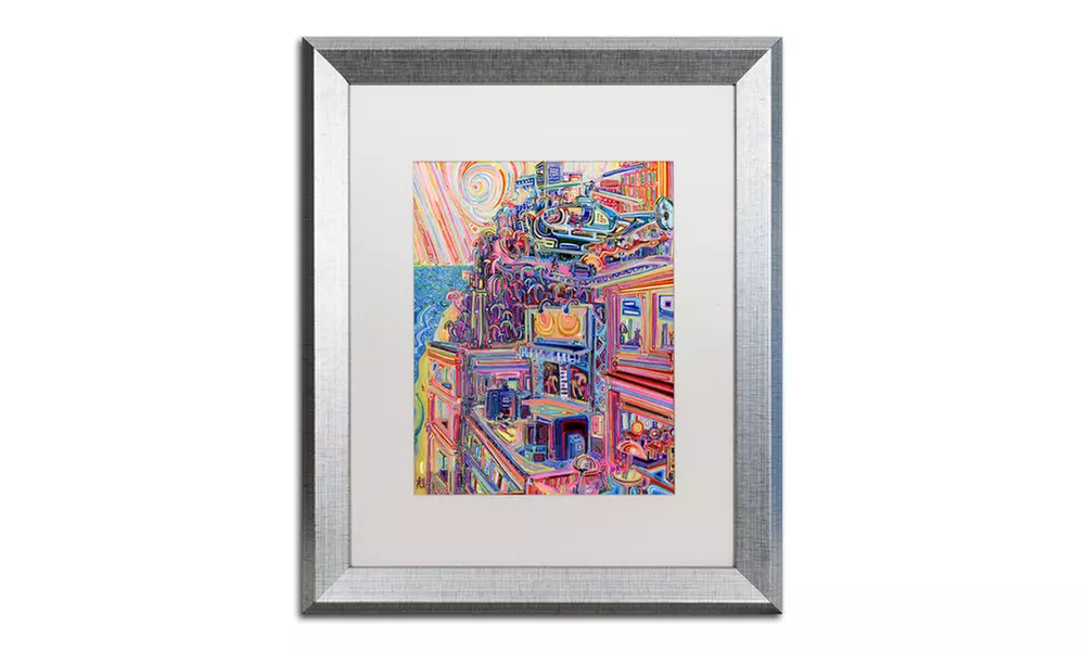 Josh Byer 'The Beach Far Below' Matted Silver Framed Art - Second Medium
