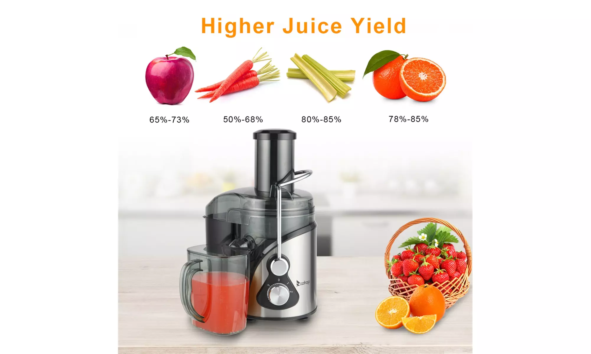 110V 800W 85MM Large Diameter 1000Ml Juice Cup 1500Ml Pomace Cup Third Gear