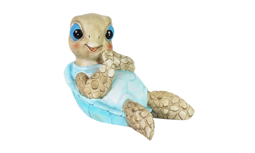 Exhart Hand Painted Sunning Beach Turtle Décor | Groupon