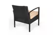 3 PC Rattan Wicker Furniture Table Chair Sofa Cushioned Patio Outdoor Gardening - Second Medium