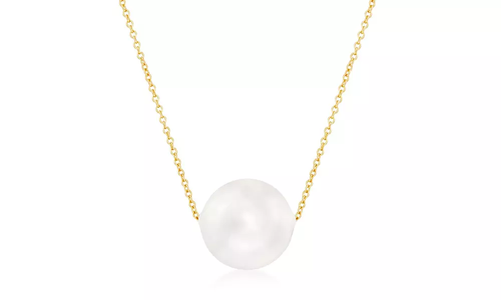 Solid 10K Gold Pearl Necklace by MUIBLU Gems