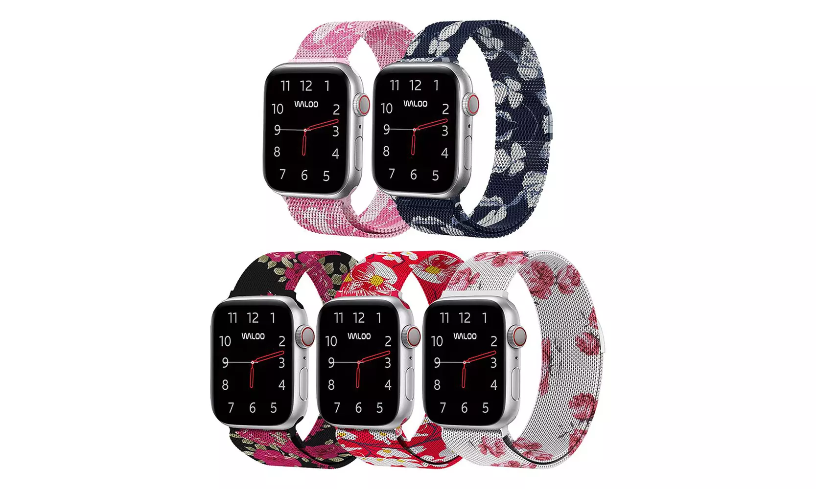 Waloo Floral Printed Milanese Band for Apple Watch