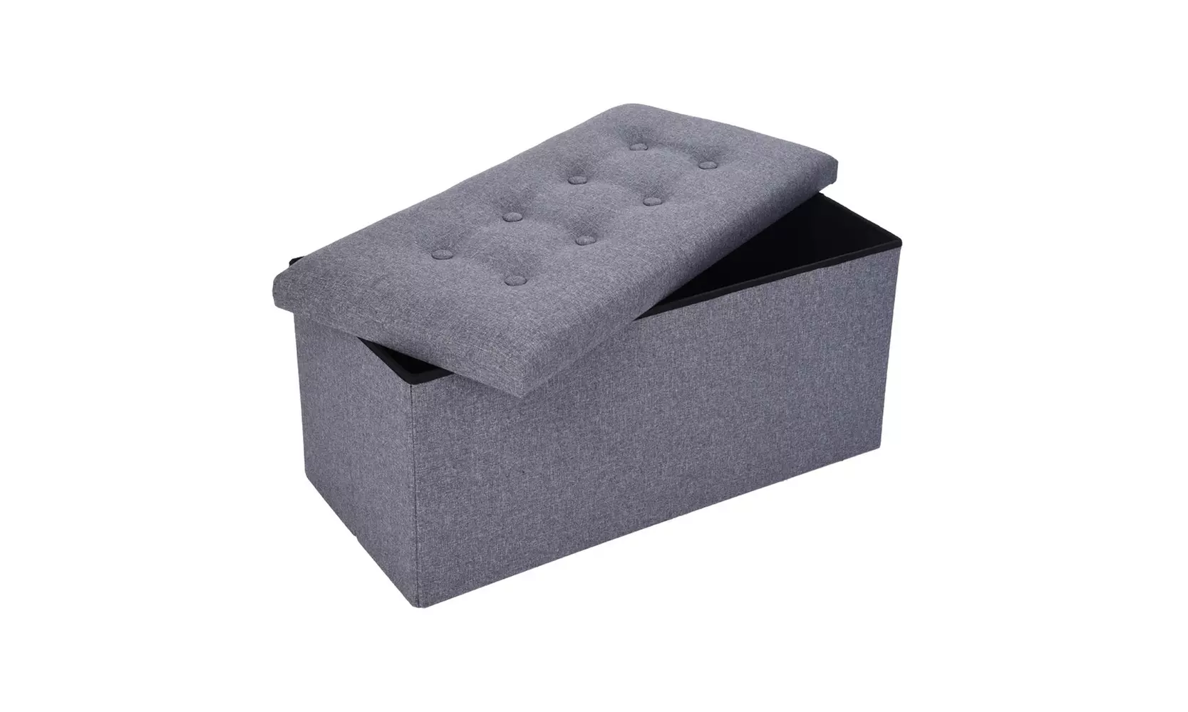 Linen Foldable Storage Stool Fabric Storage Ottoman Change Shoes Sofa Stool Gray - Primary Image