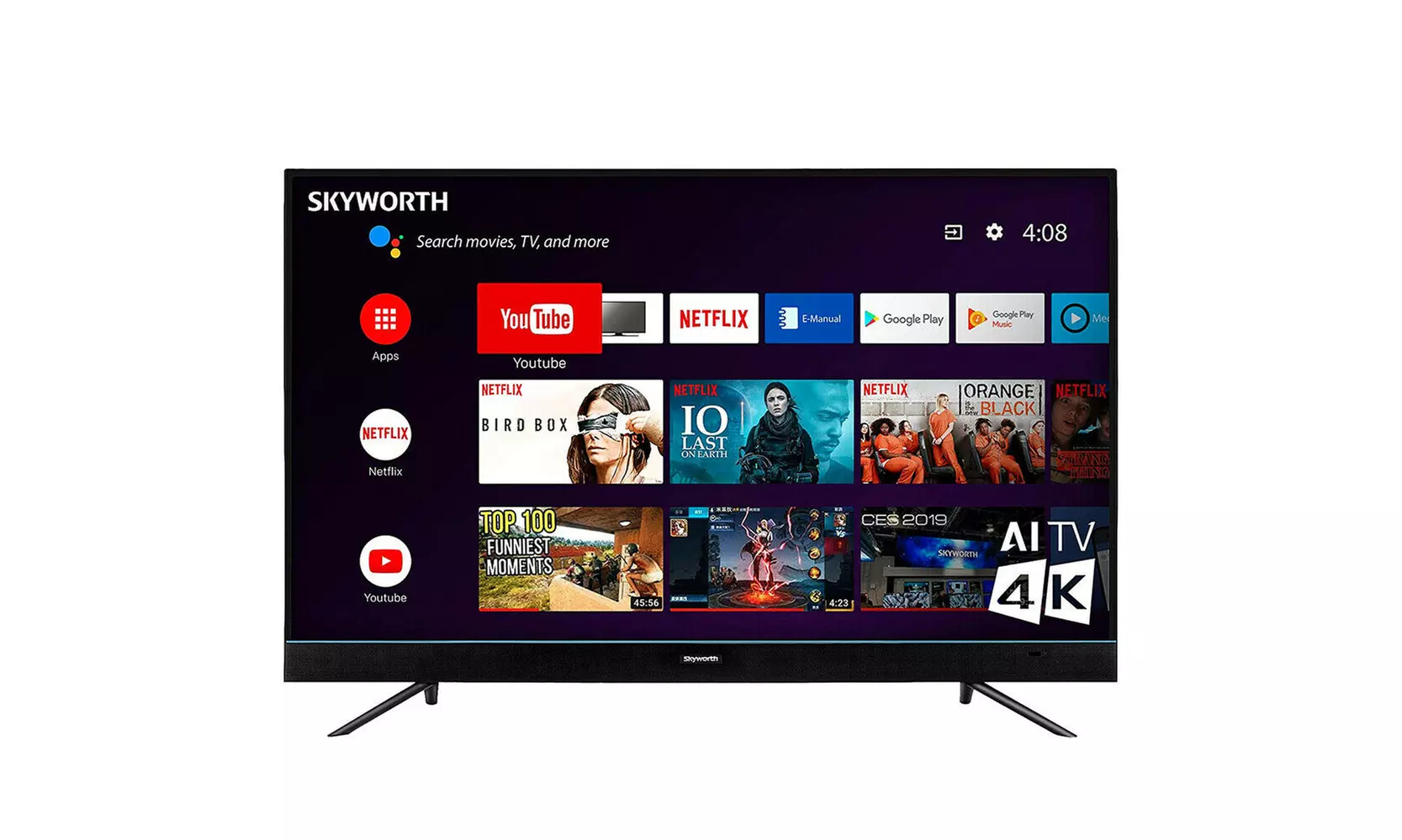 Skyworth 55-inch 4K Ultra HD IPS HDR Android Smart LED TV - Primary Image