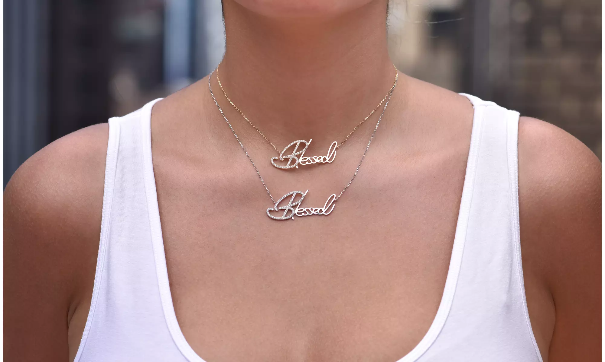 Sterling Silver Blessed Necklace - Primary Image