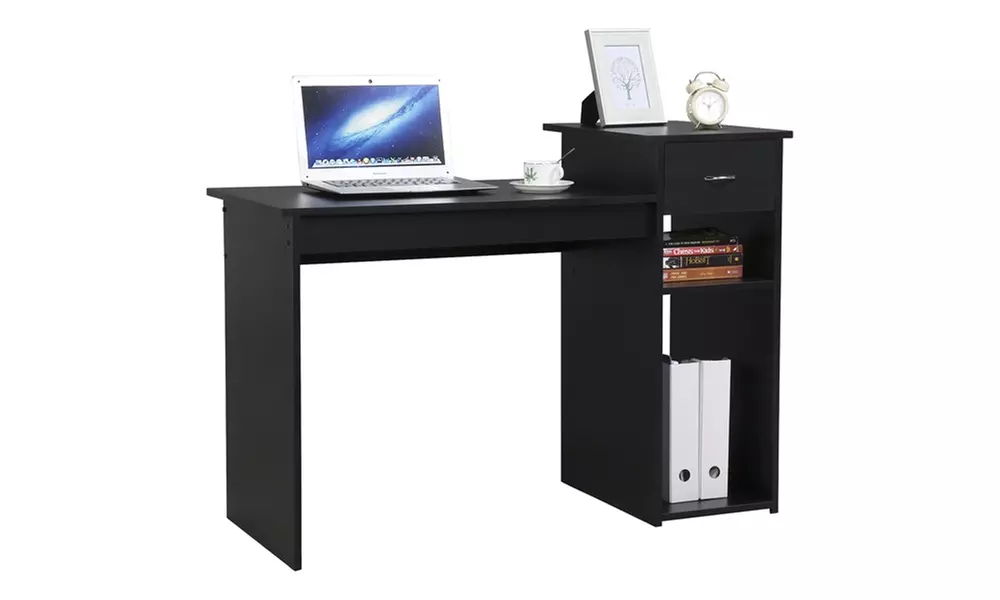 Small Computer Desk Home Office Desk Laptop Table w/Drawer for Small Space - Primary Image
