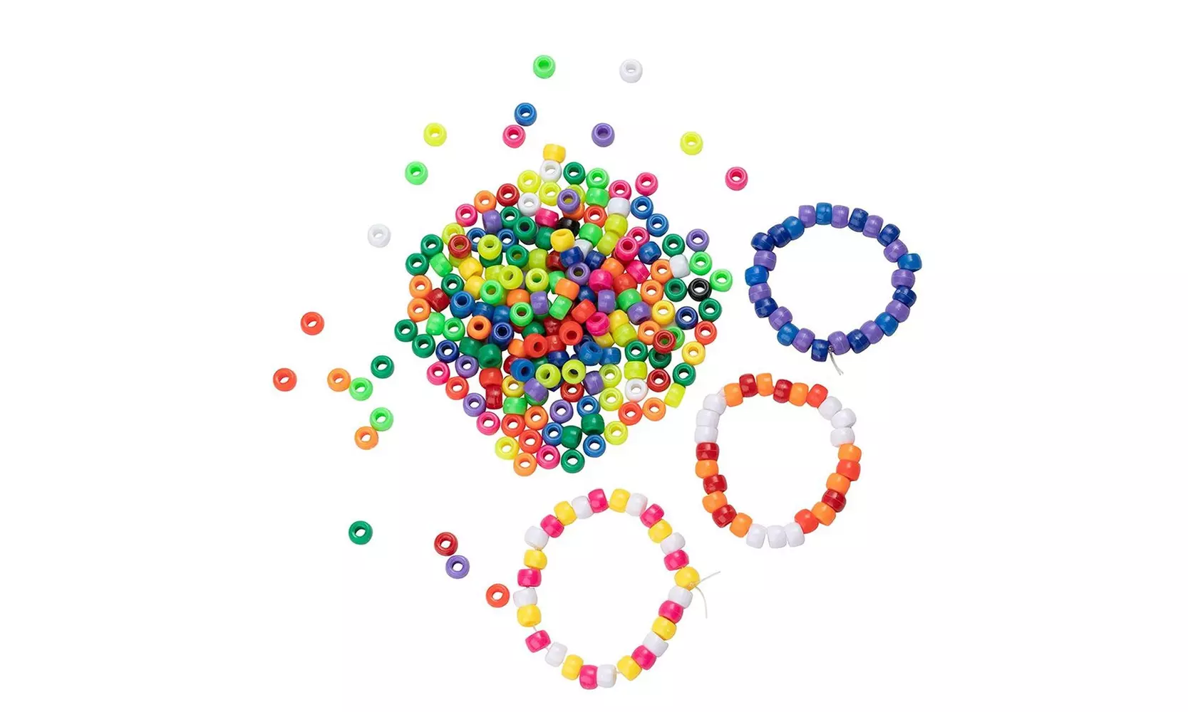 Pony Beads - 3000-Piece Multicolor Plastic Craft Beads for Kids, 9mm - Second Medium