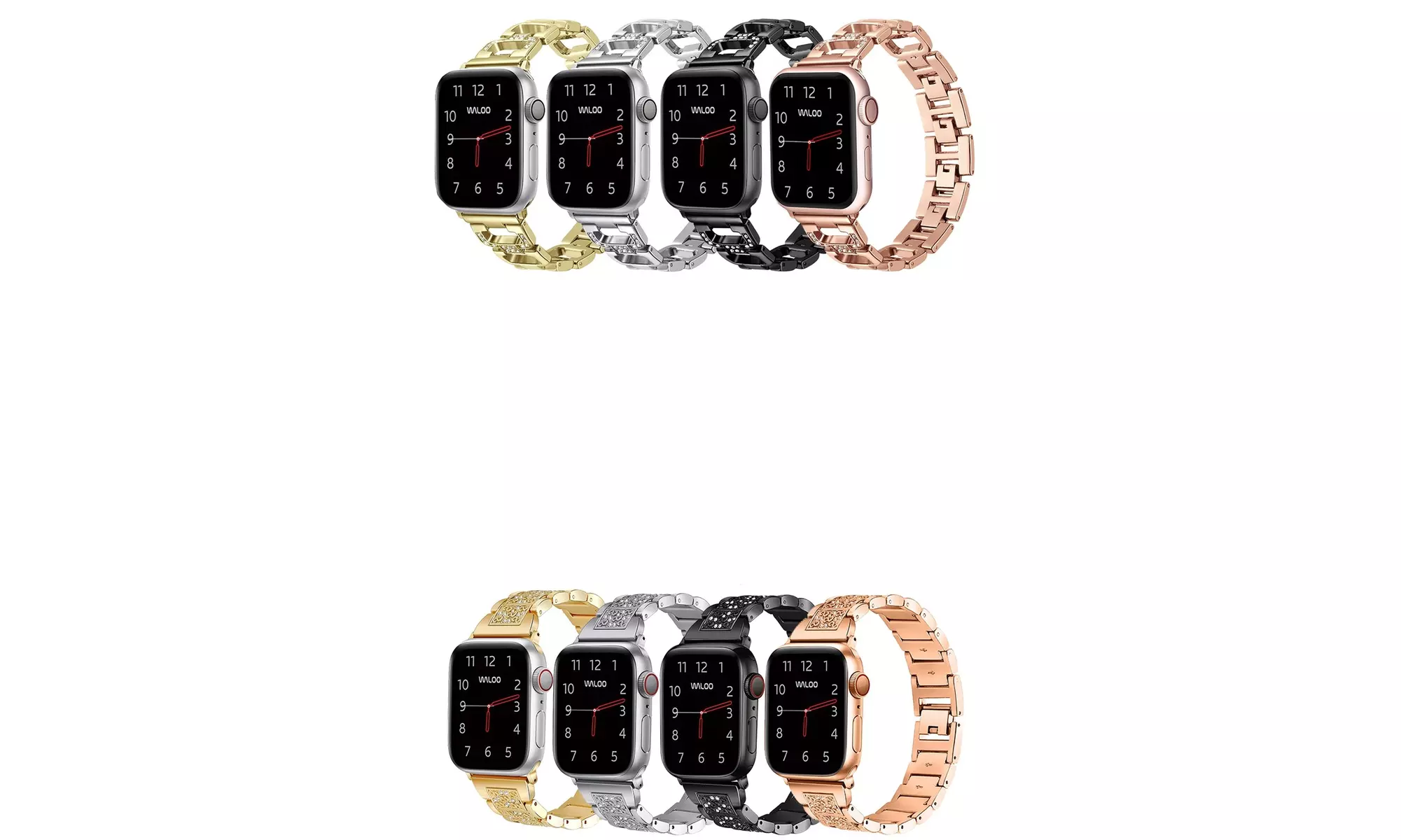 Diamond & Rhinestone Pattern Apple Watch Band - 2 Pack Bundle - Primary Image