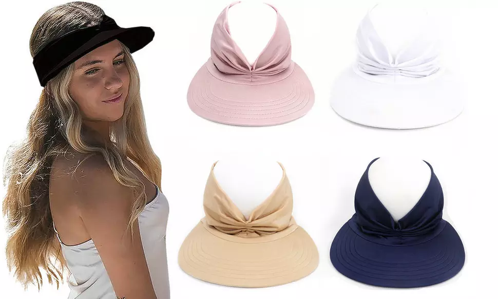 Sport Visor Hats Empty Top Hat Sun Protection for Girls Women Beach Cap - Primary Image