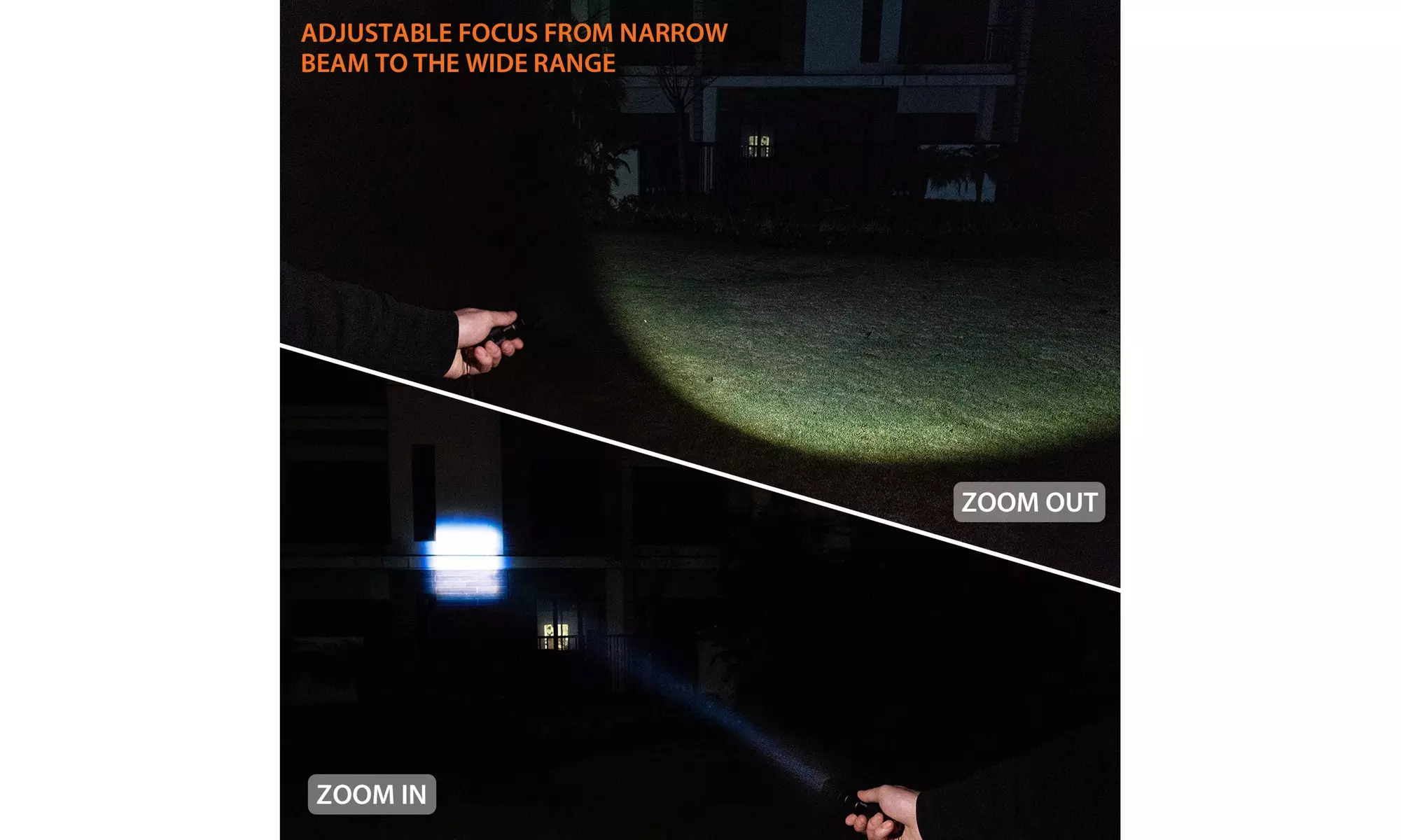 outlite A100 Portable Ultra Bright Handheld LED Flashlight with Adjustable Focus - Primary Image