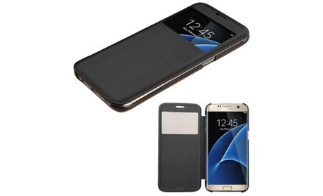 Insten Book-Style Leather Fabric Cover Case For Samsung Galaxy S7 Edge