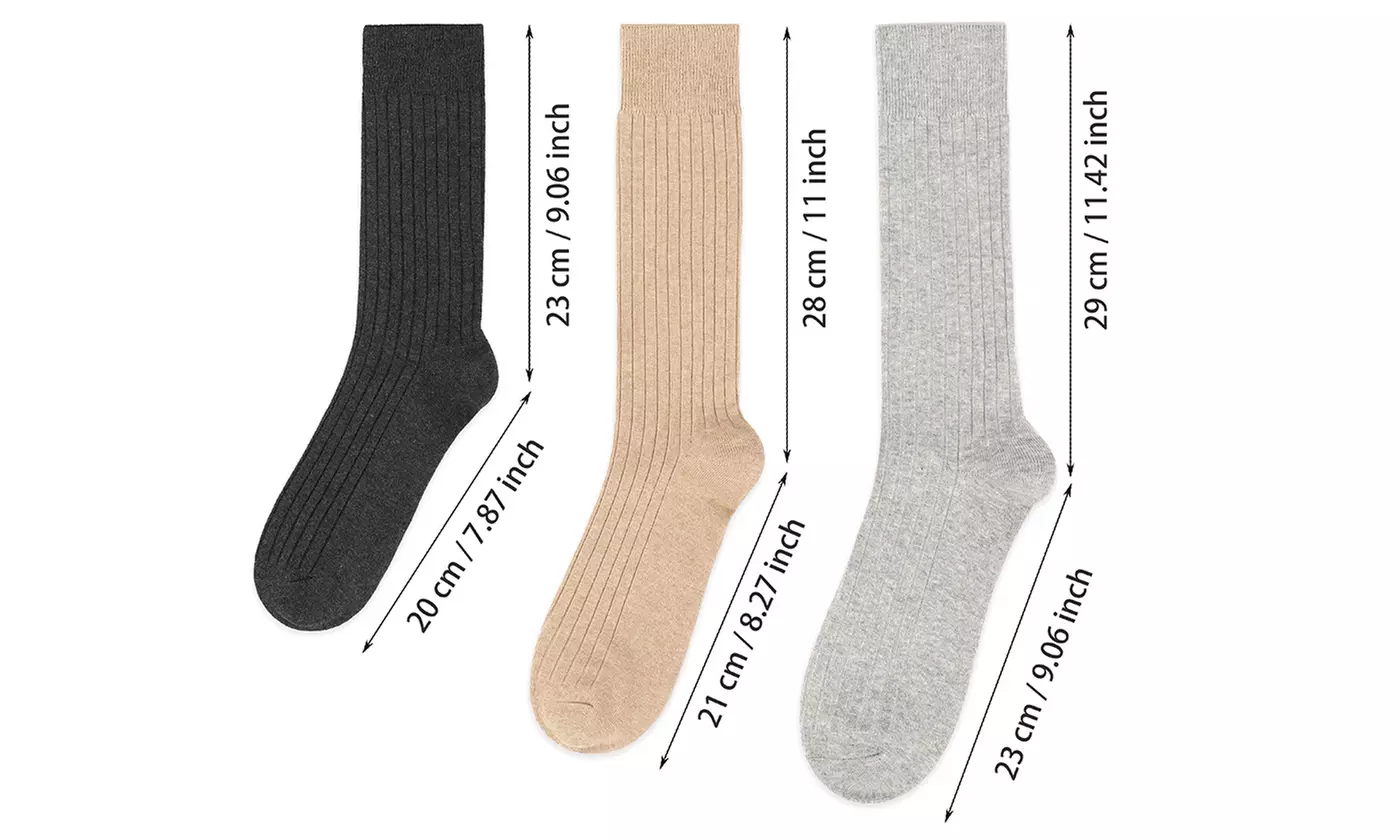 Mens Warm Soft Cotton Full Cushion Crew Socks (5 Pairs)