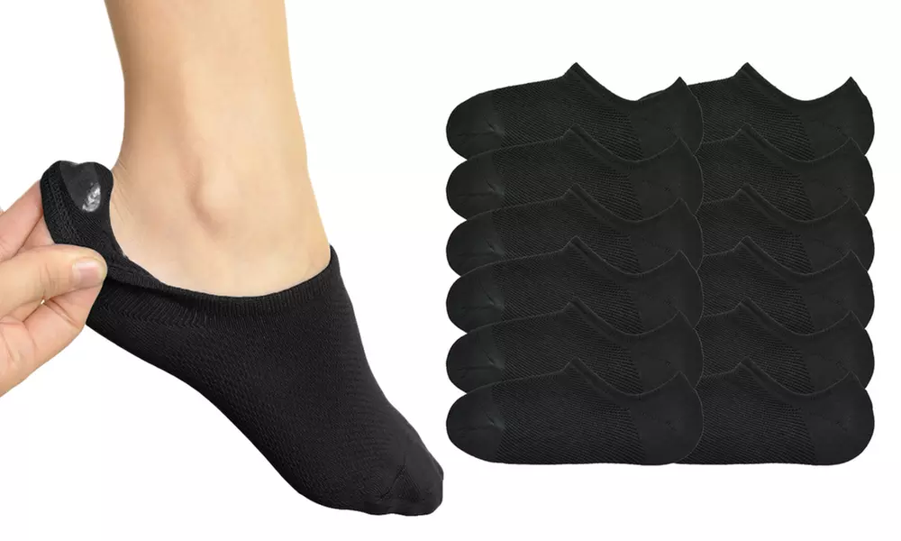 Angelina No-Show Socks with Silicone Heel (12-Pair-Pack)