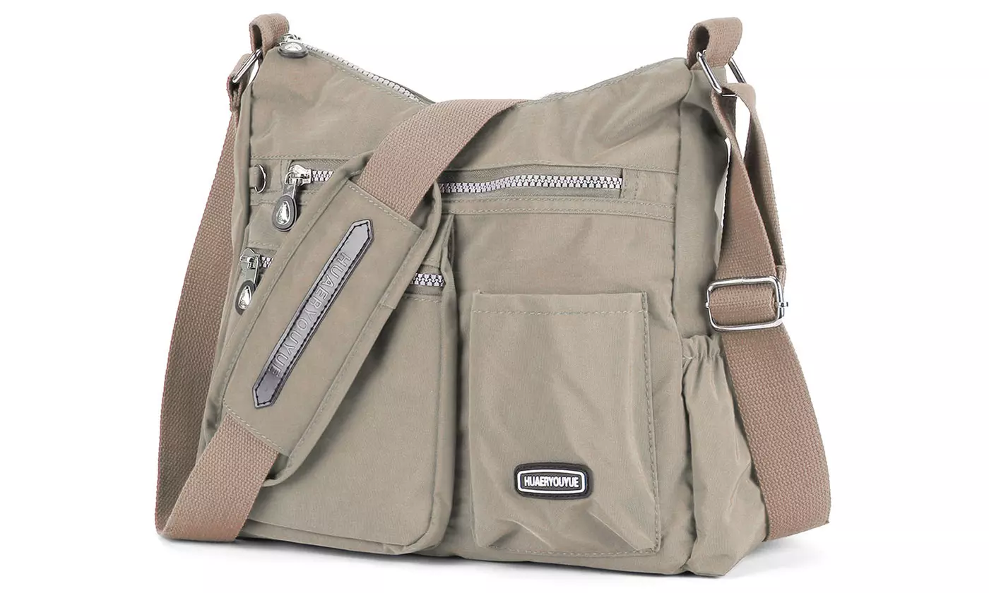 Women Nylon Waterproof Multi Pockets Crossbody Messenger Shoulder Bag