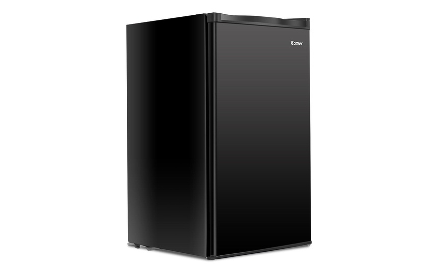 compact black fridge freezer