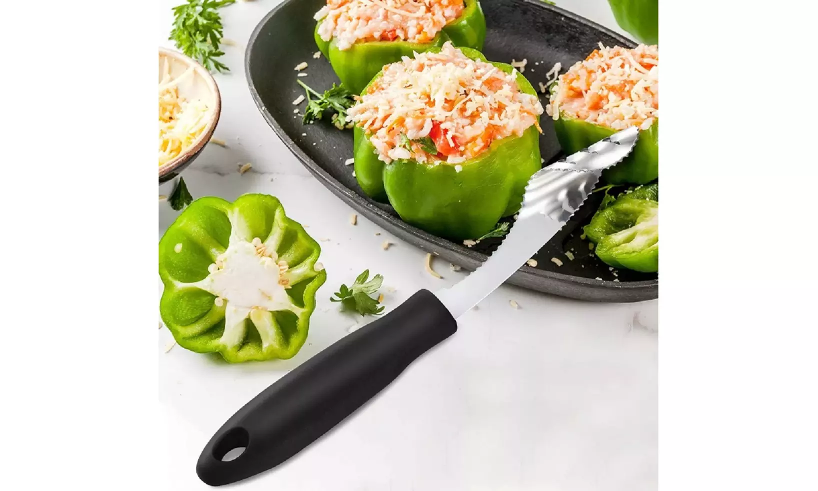 Jalapeno Pepper Corer, Pepper Cutter Corer Slicer Tomato Fruit Kitchen Tools US - Primary Image