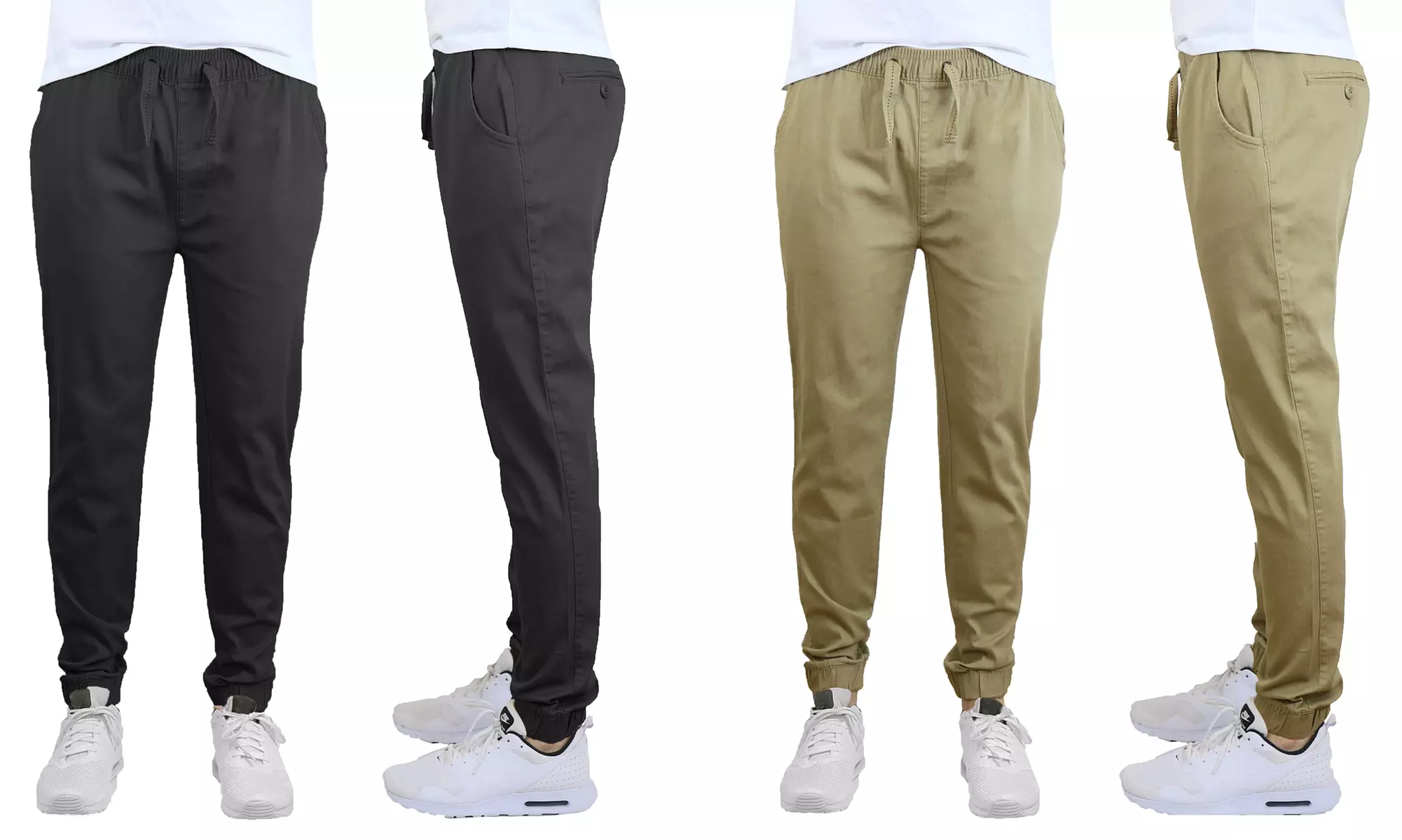 2-Pack Galaxy By Harvic Men's Classic Cotton Stretch Twill Jogger (S-2XL)