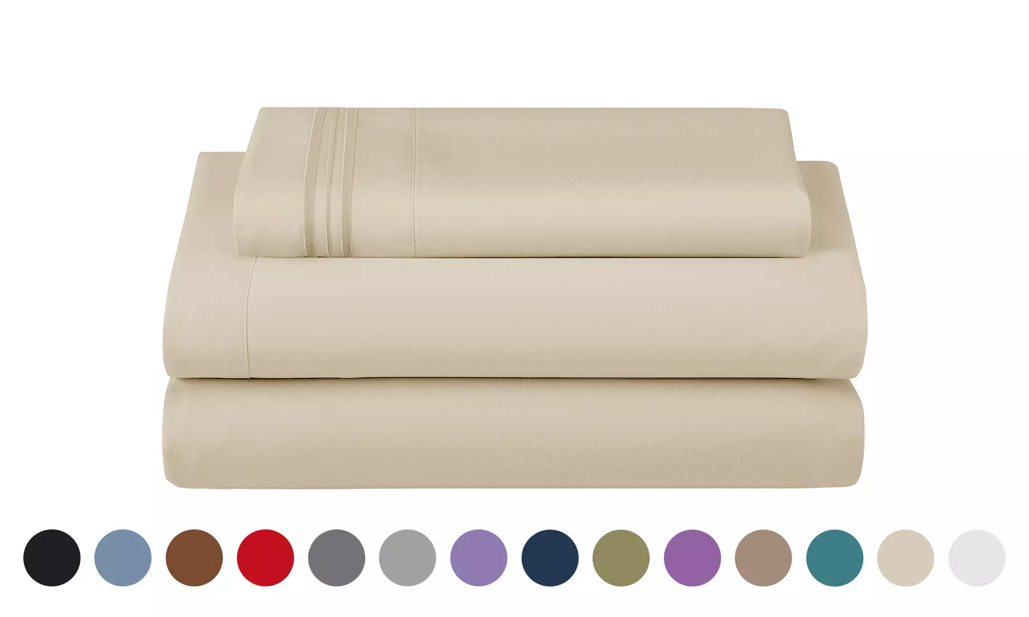 Lux Decor 4Pc Deep Pocket Sheet Set With Embroidered Pillowcases & Giftable Bag