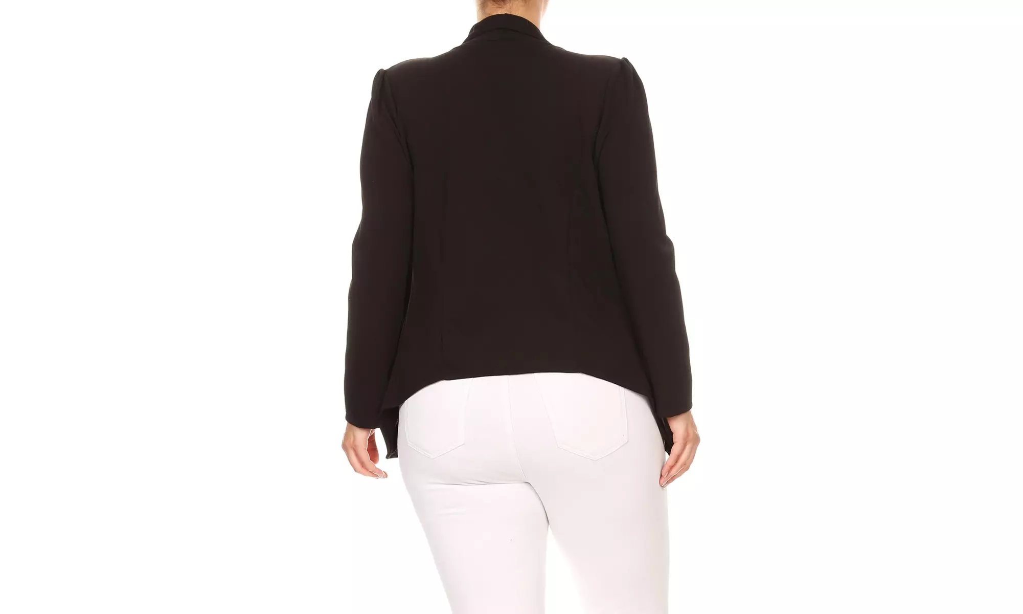 Women's Solid Plus Size Long Sleeves Blazer Jacket