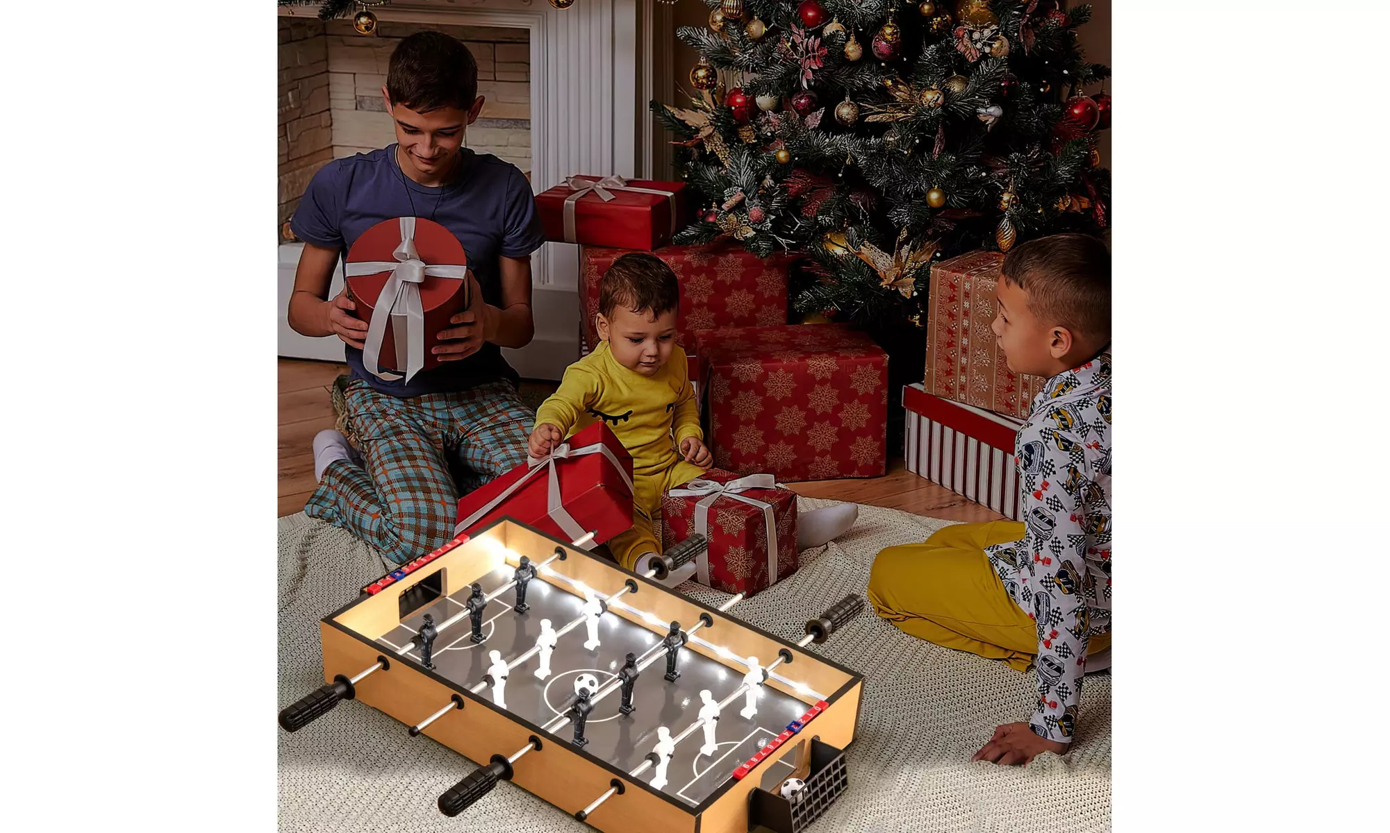 Costway Game Room Size Football Table with Non-slip Handle 2 Footballs