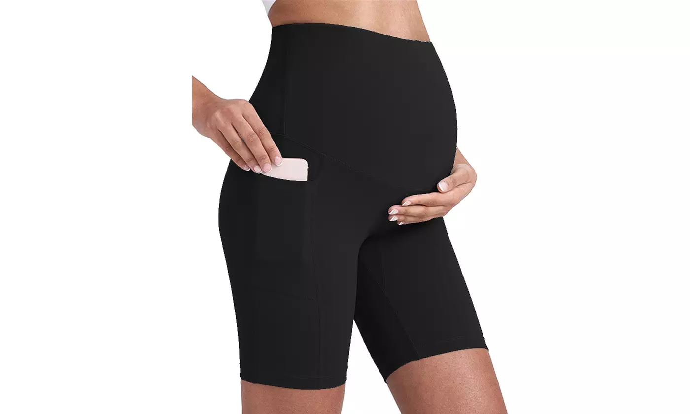 Women's Maternity Yoga Shorts Summer Workout Running Active Pants