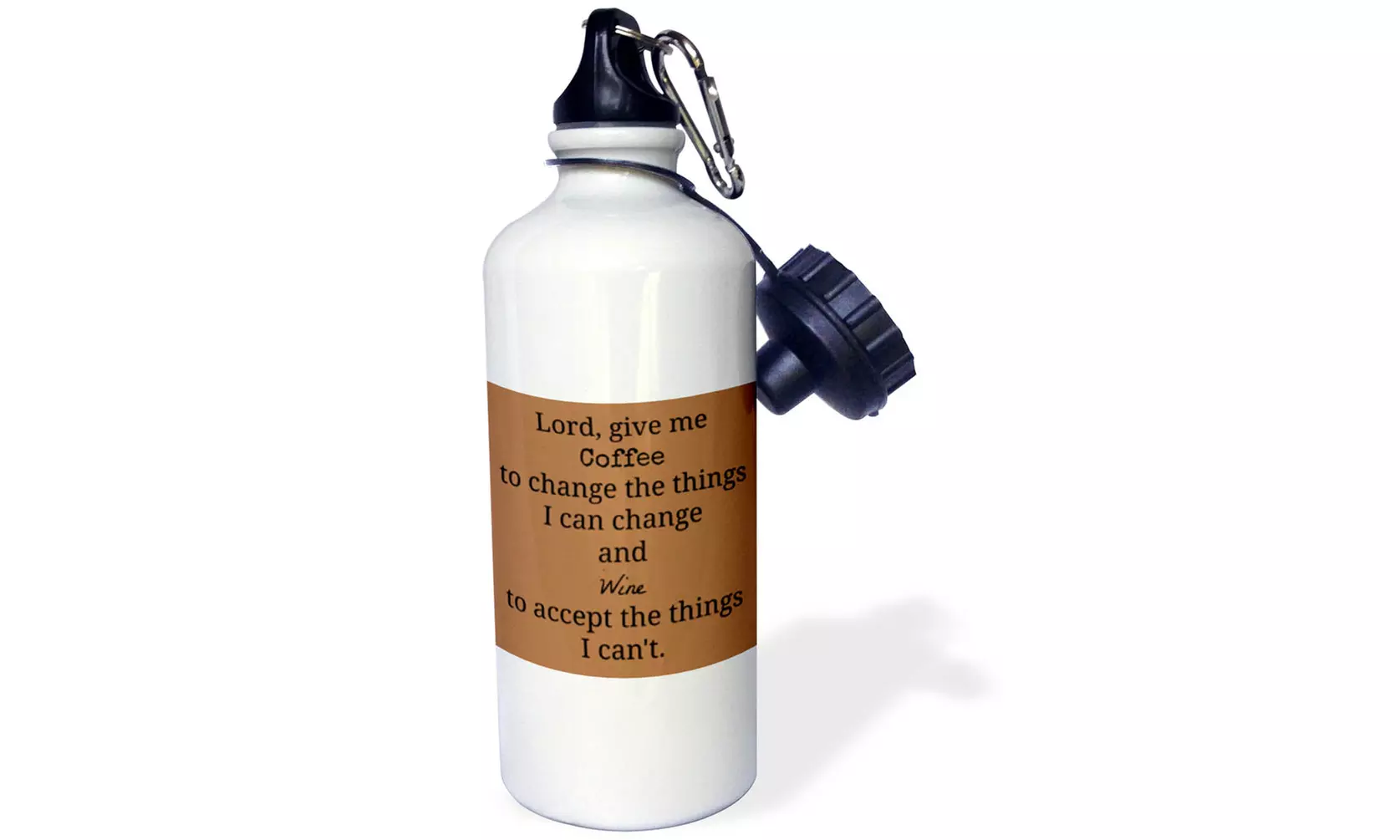 Water Bottle lord give me coffee and wine to change and accept black letters - Primary Image