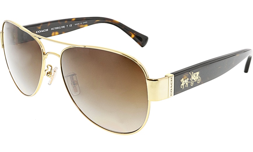 Coach gold 2025 aviator sunglasses