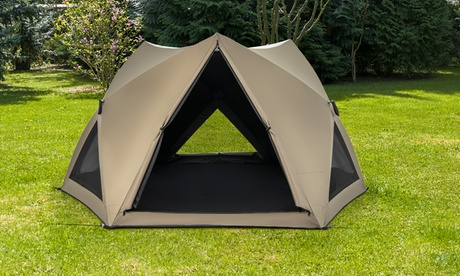 Costway Pop-up Camping Tent For 4/5/6 People With Rainfly Skylight 3 Doors