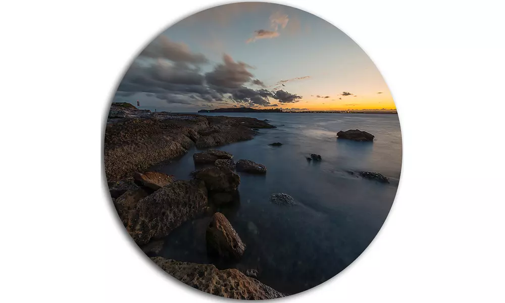 Sunset at La Perouse Beach Sydney' Large Seashore Metal Circle Wall Art - Second Medium
