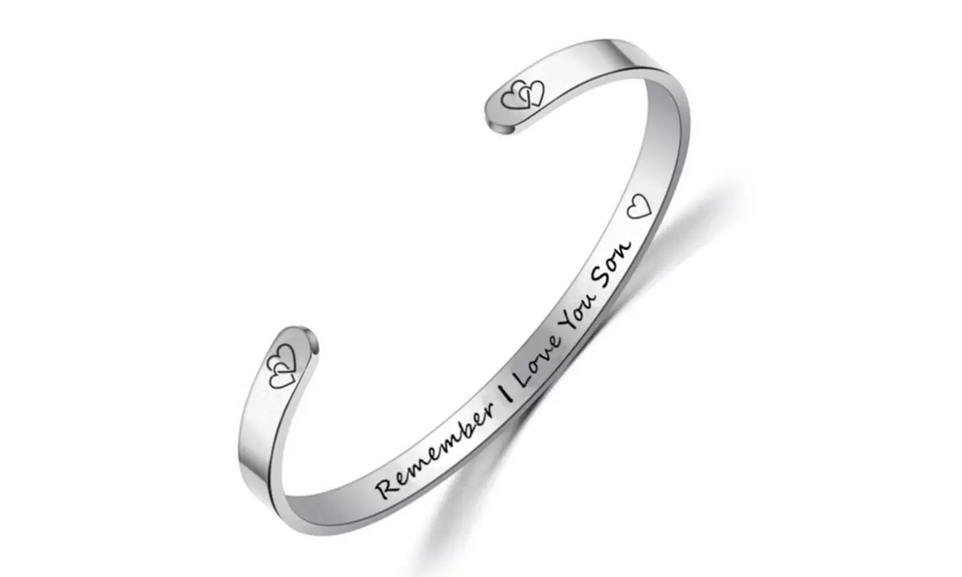 Bracelets for MOM DAD SON DAUGHTER Personalized Inspirational Cuff Bangle
