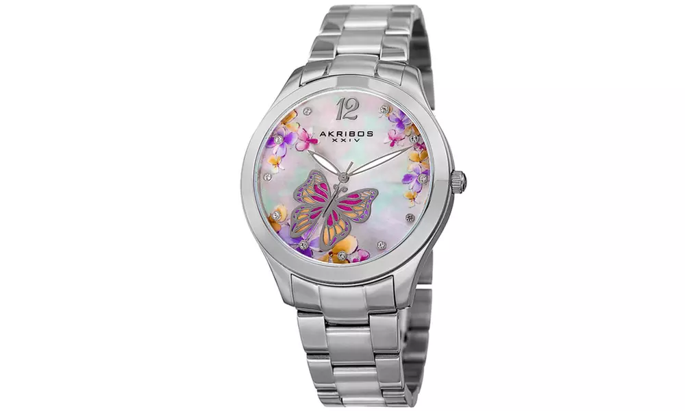 Akribos XXIV Women's Swarovski Crystal Bracelet Watch AKGP953 - Primary Image