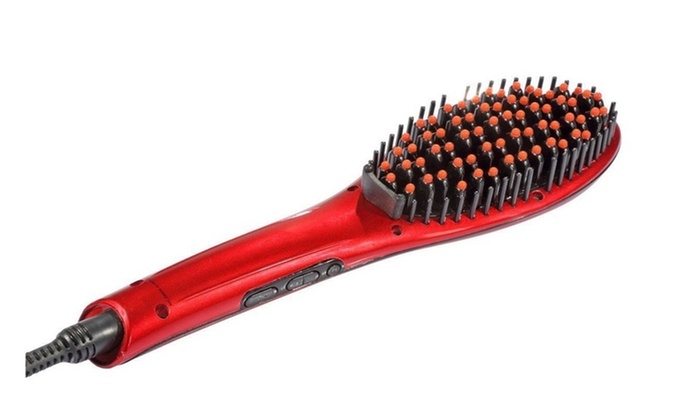 Instant Straight Pro Electric Detangling Brush Hair Straightener