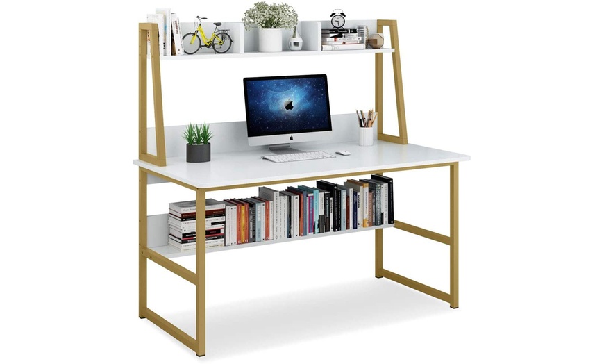 gold desk hutch