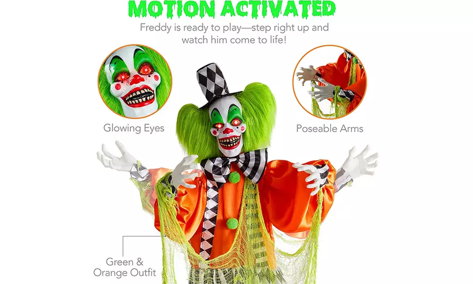 Funhouse Freddy The Motion Activated Animatronic Killer Clown Halloween Prop - Second Medium