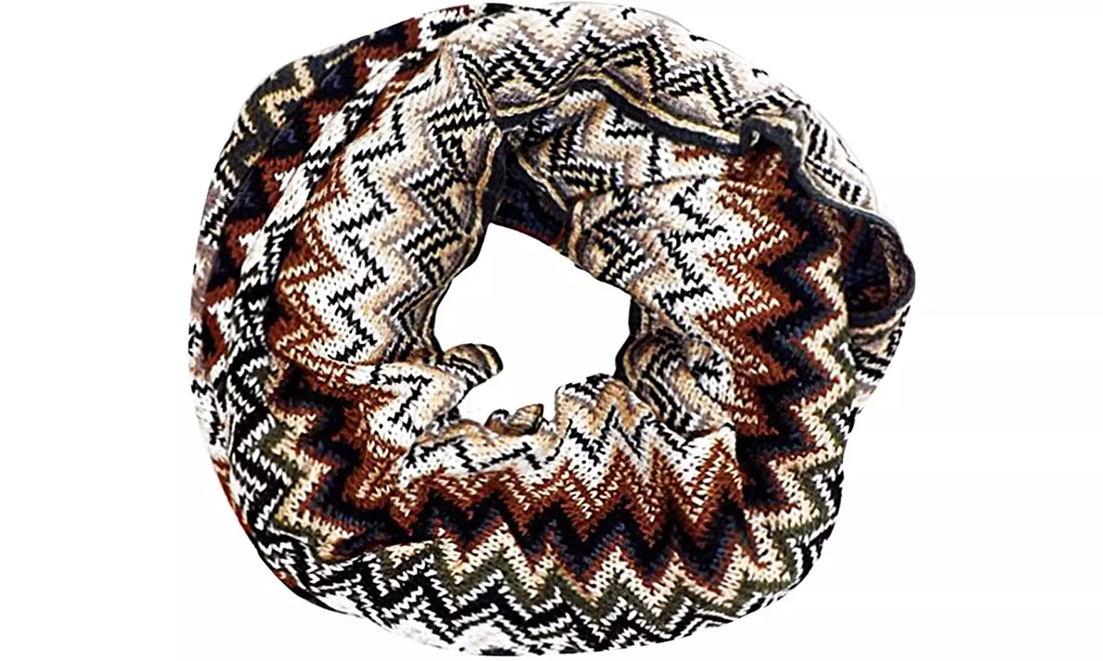 Womens Soft Thick Ribbed Stripe Winter Infinity Circle Loop Scarf - Second Medium
