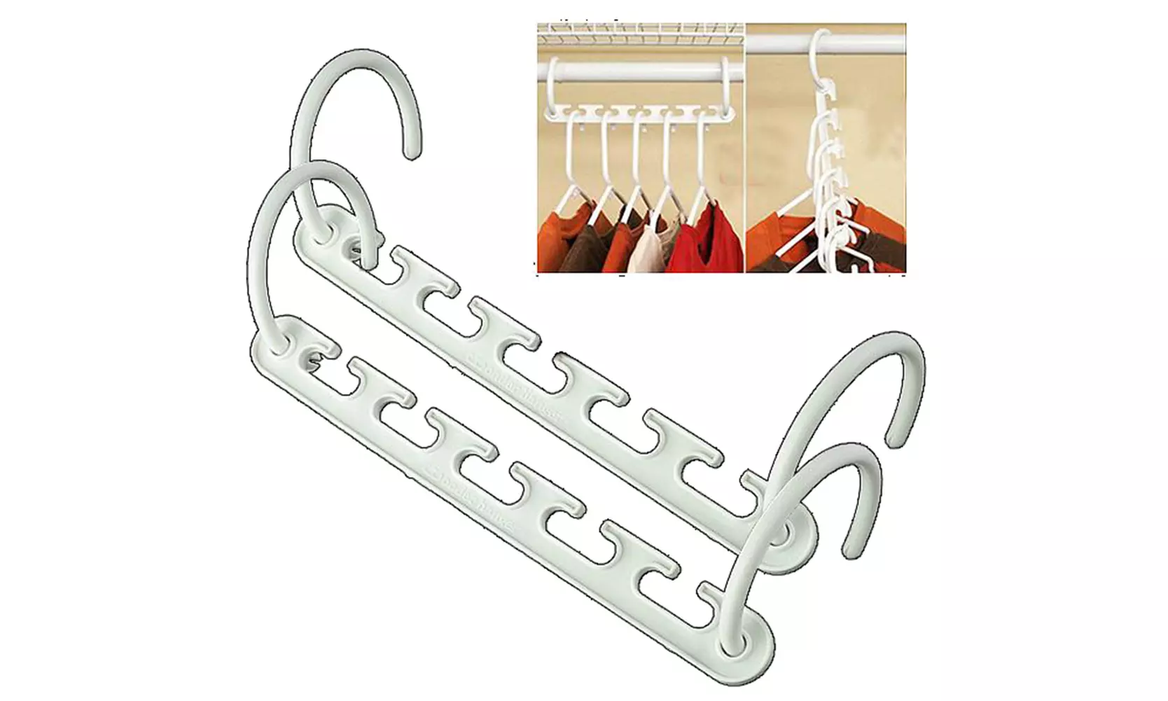 Plastic Cascading Space Saving Closet Hangers - White - Second Medium