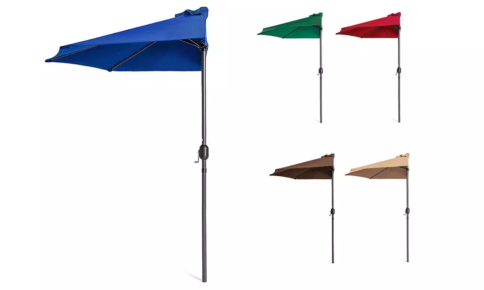 9ft Steel Half Patio Umbrella - Primary Image