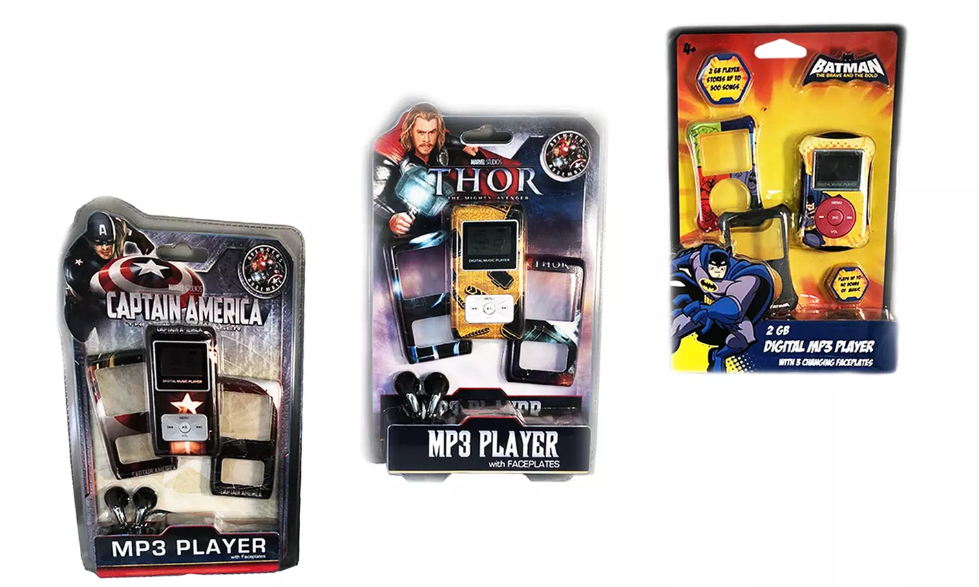 MP3 Player with Changing Plates Captain America Thor Batman - Primary Image