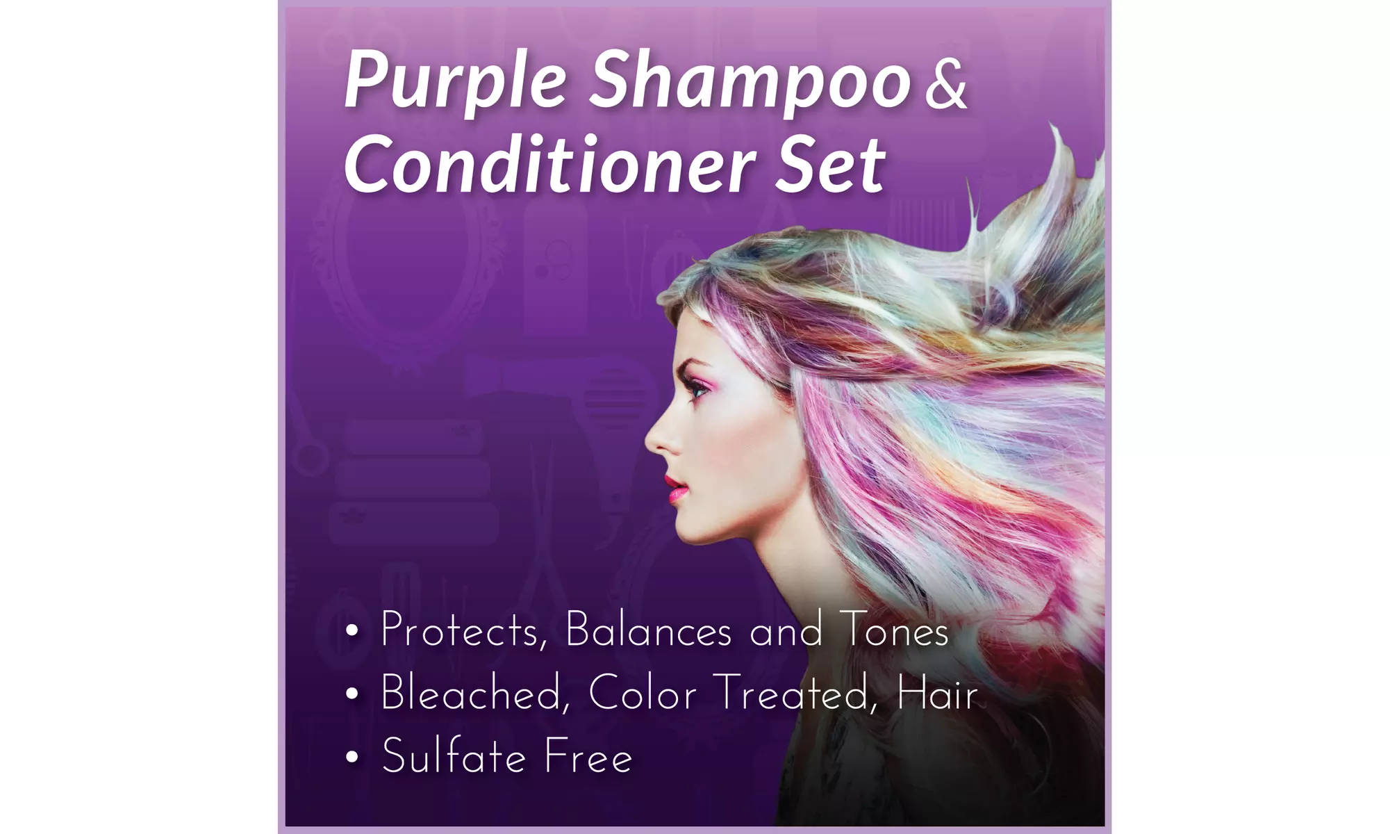 Artnaturals Purple Shampoo and Conditioner - Blonde/ Silver /Gray Hair (16 Oz) - Second Medium