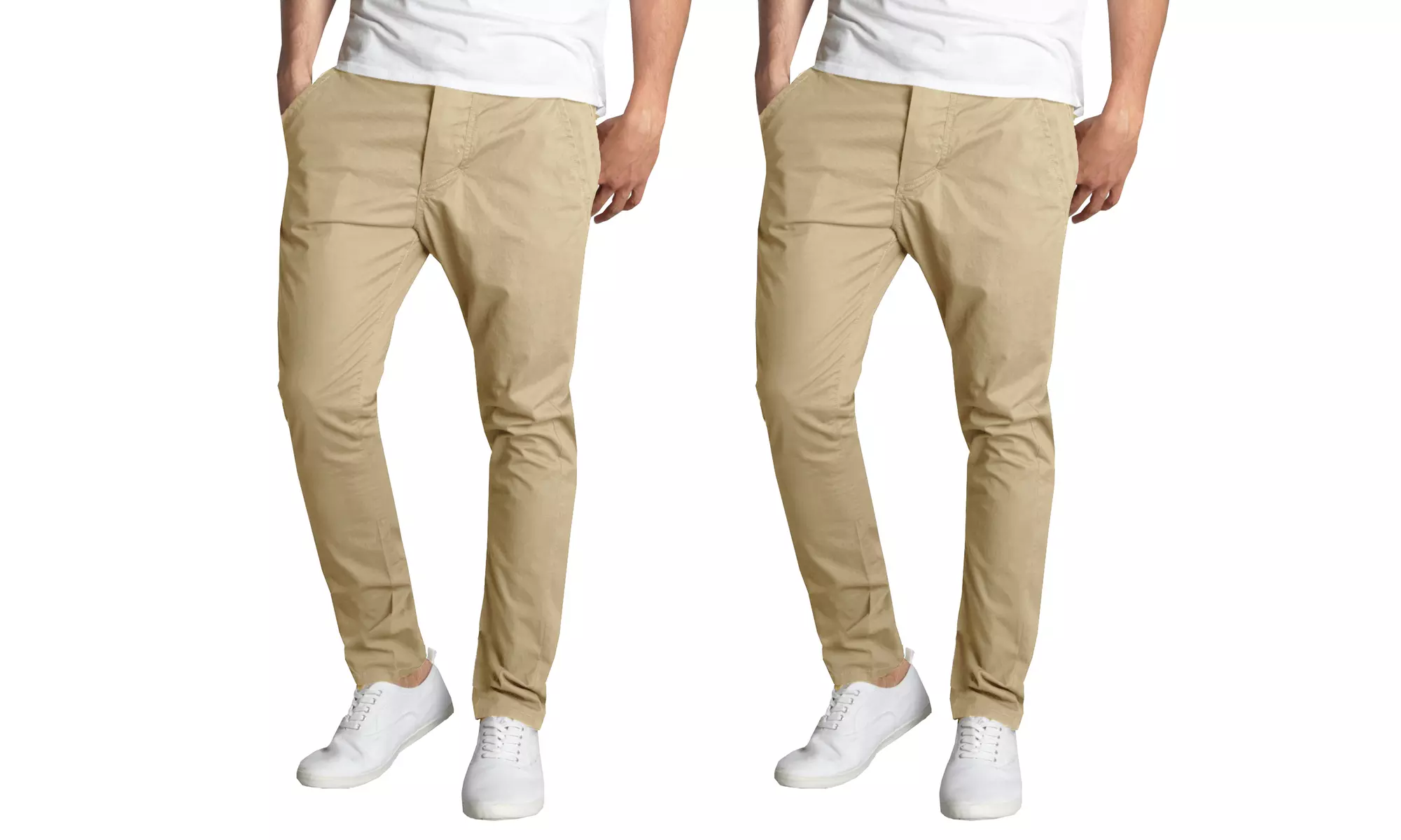 2-Pack Galaxy By Harvic Men's Slim-Fit Cotton Chino Pants (30-42)