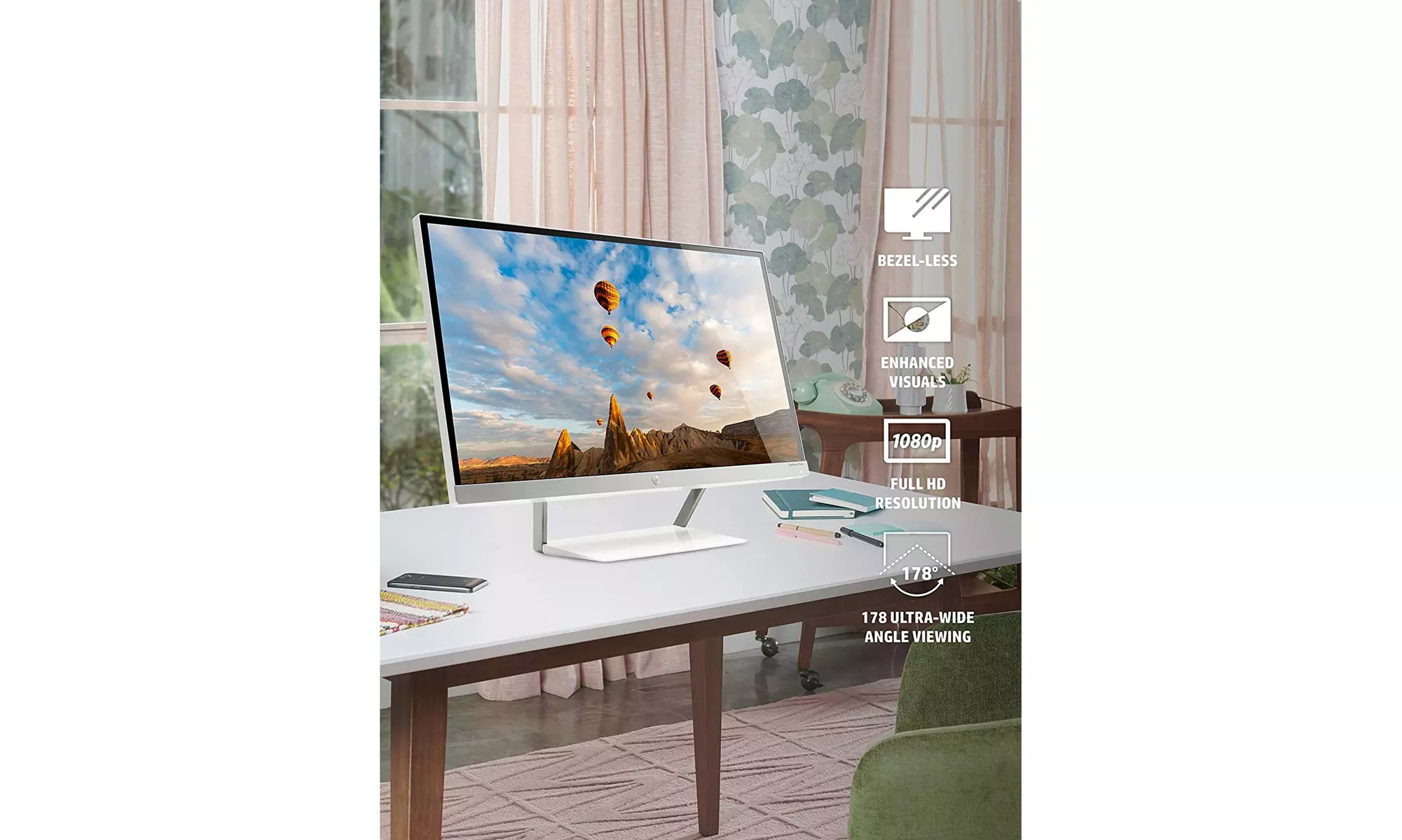 HP 22er Pavilion 27-inch FHD IPS Monitor (White)-Refurbished - Second Medium