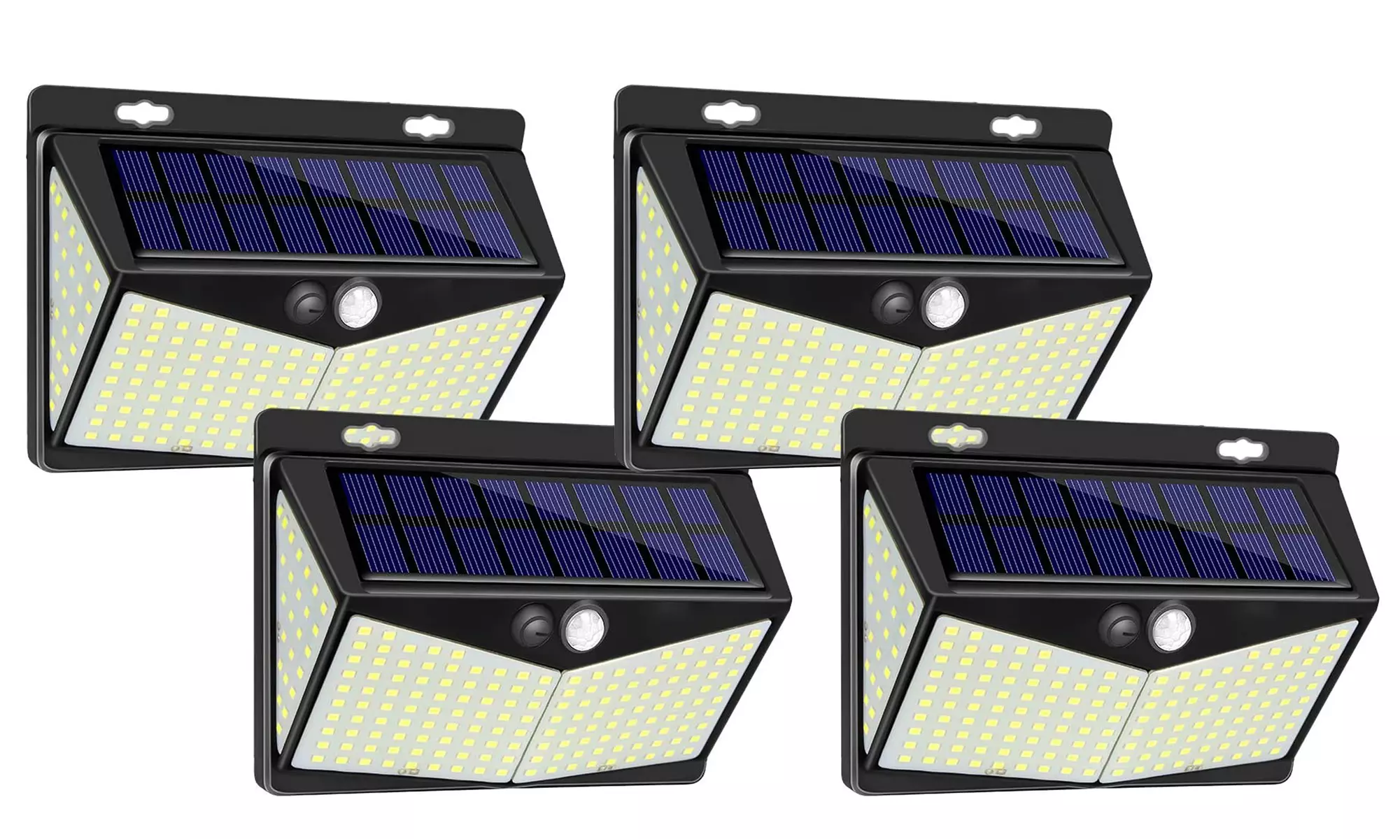 Solar Lights Outdoor 208 LED Wireless Motion Sensor Lights Wall Lamp (2, 4-Pack) - Primary Image